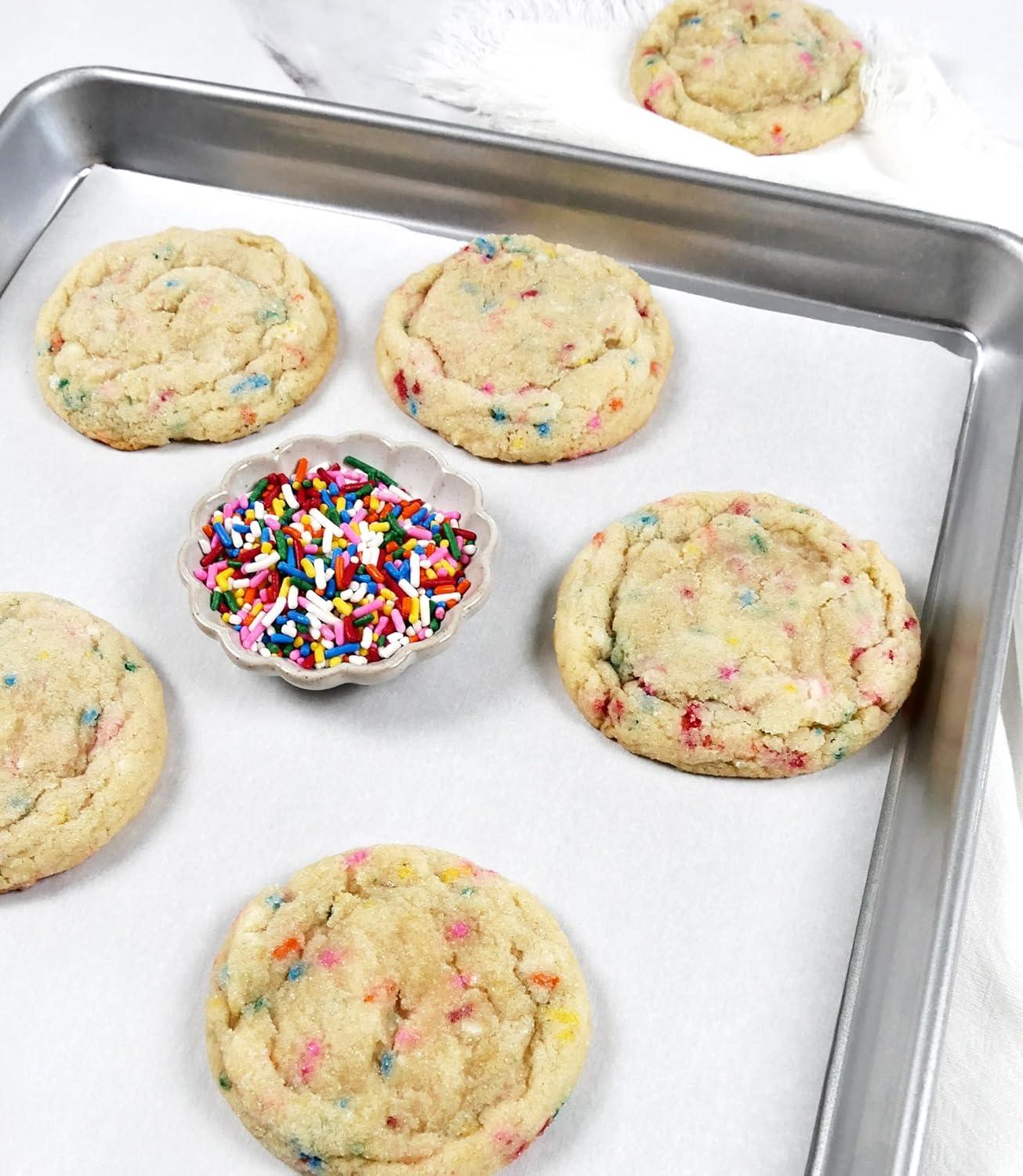 image:imageUSA Pan Bakeware Traditional Aluminized Steel Uncoated Quarter Sheet Baking Sheet Pan Made without nonstick coatingNatural Metal