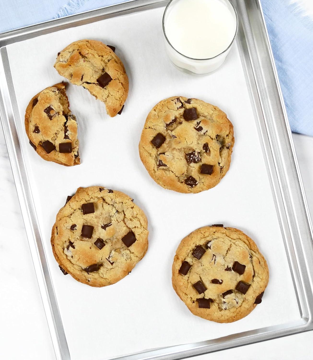 image:imageUSA Pan Bakeware Traditional Aluminized Steel Uncoated Quarter Sheet Baking Sheet Pan Made without nonstick coatingNatural Metal