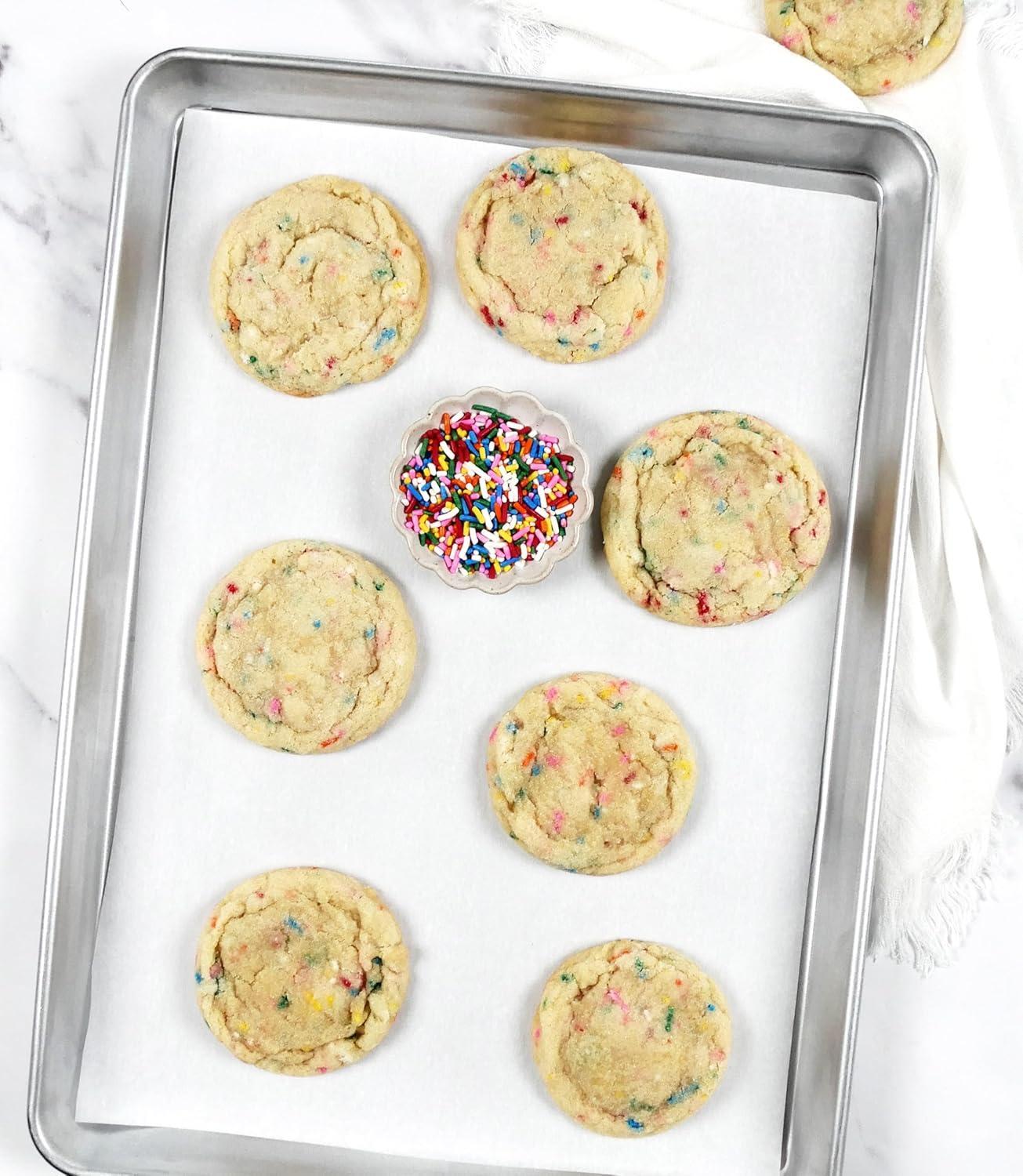image:imageUSA Pan Bakeware Traditional Aluminized Steel Uncoated Quarter Sheet Baking Sheet Pan Made without nonstick coatingNatural Metal