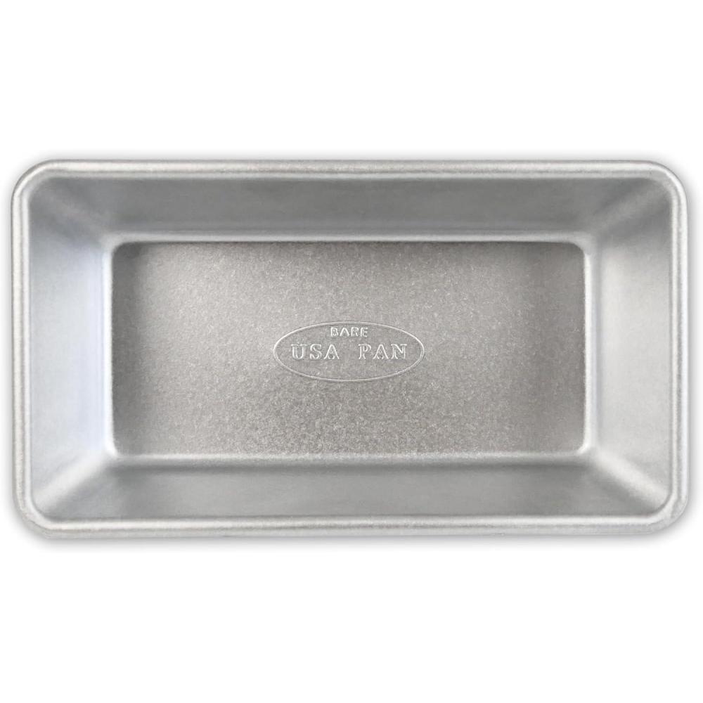 image:imageUSA Pan Bare Bakeware Traditional Aluminized Steel Uncoated Small Loaf Pan Made without nonstick coating 1 Lb