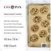 USA Pan Precut Oversized Unbleached Baking Parchment Paper Sheets, Double-sided Nonstick and Reusable, Fits Half & XL Baking Sheet Pans, 100 Sheets