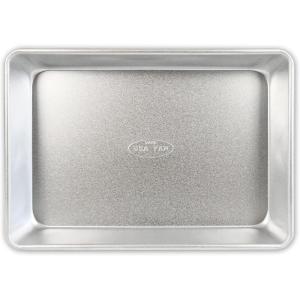 USA Pan Bare Bakeware Traditional Aluminized Steel Uncoated Rectangular Cake Pan, Made without nonstick coating, 9 x13-Inch