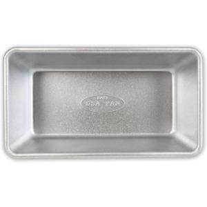 USA Pan Bare Bakeware Traditional Aluminized Steel Uncoated Small Loaf Pan, Made without nonstick coating, 1 Lb