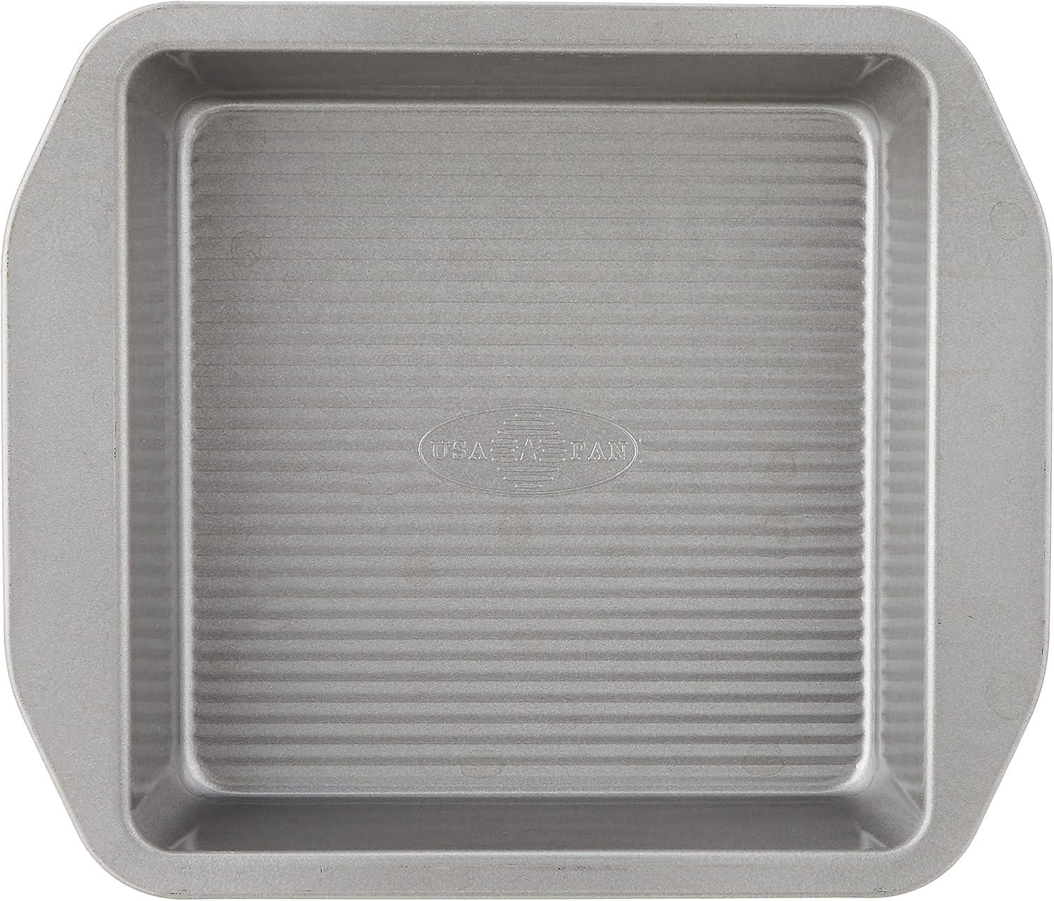 image:imageUSA Pan 1120BW3ABC1 American Bakeware Classics 8Inch Square Cake and Brownie Pan Aluminized Steel105 x 2062 x 9 inches