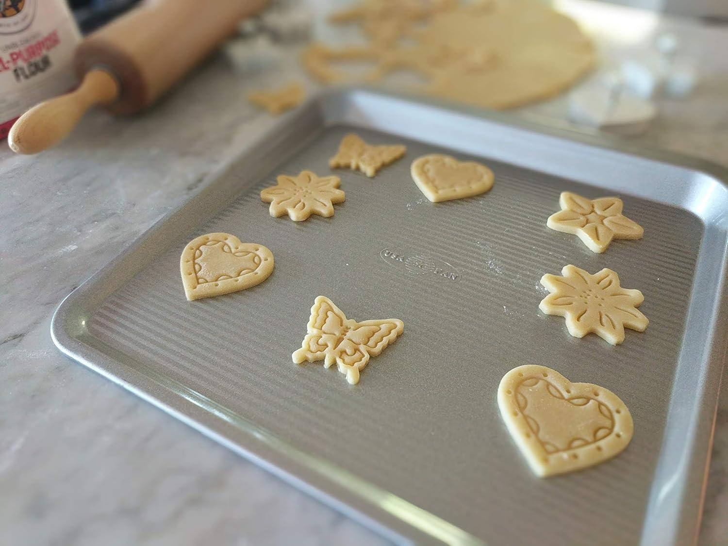 image:imageUSA Pan Bakeware Easy Slide Non Stick Cookie Sheet Pan MediumLarge