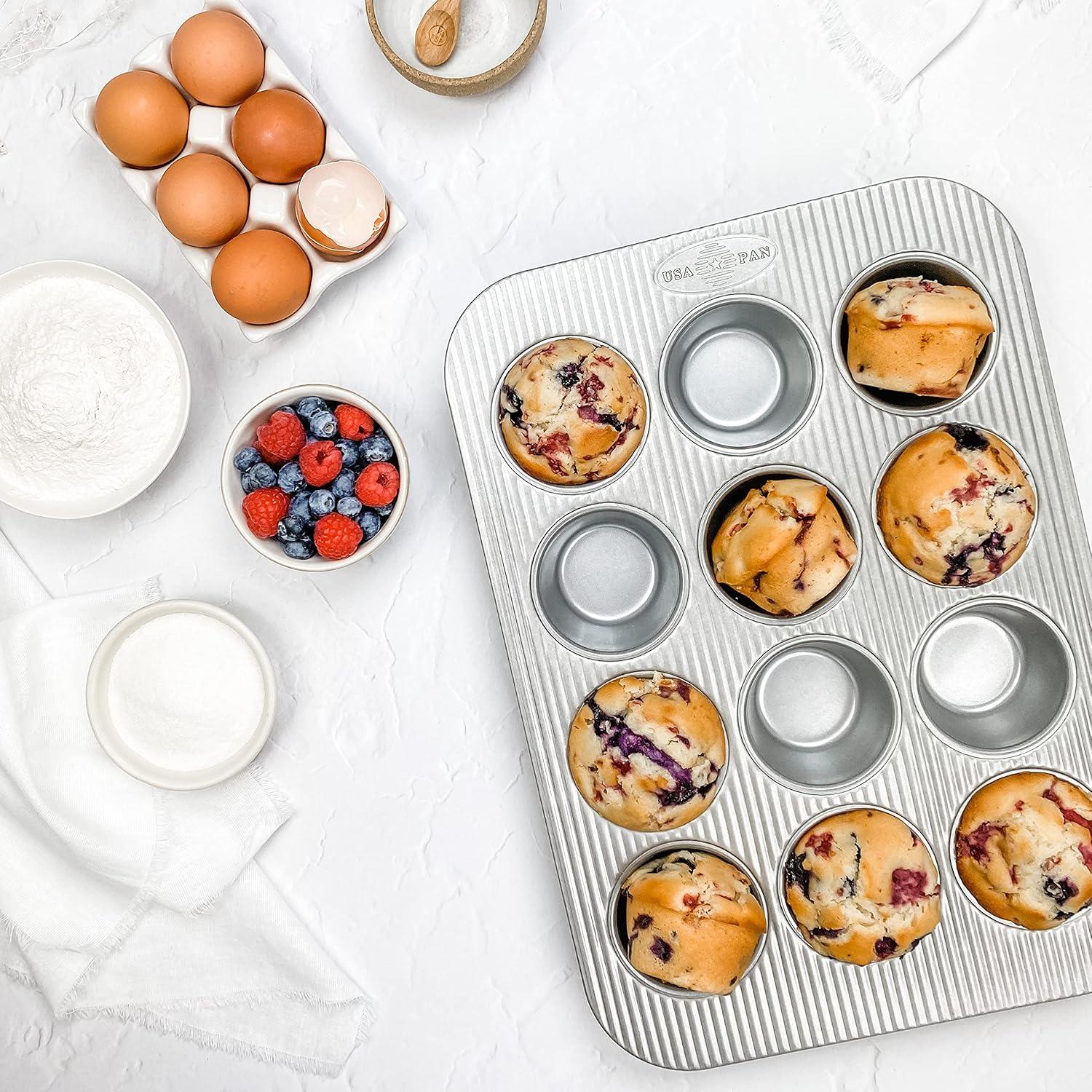image:imageUSA Pan Bakeware Muffin Pan 12Well Set of 2 Aluminized Steel12 Cup