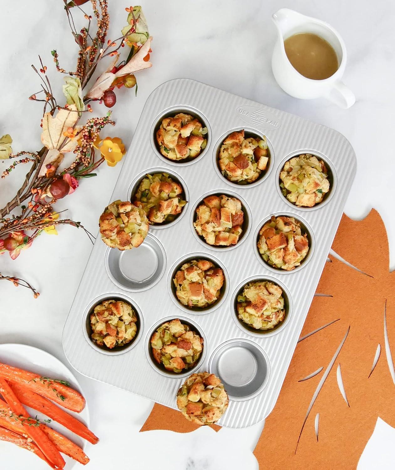 image:imageUSA Pan Bakeware Muffin Pan 12Well Set of 2 Aluminized Steel12 Cup Set of 2