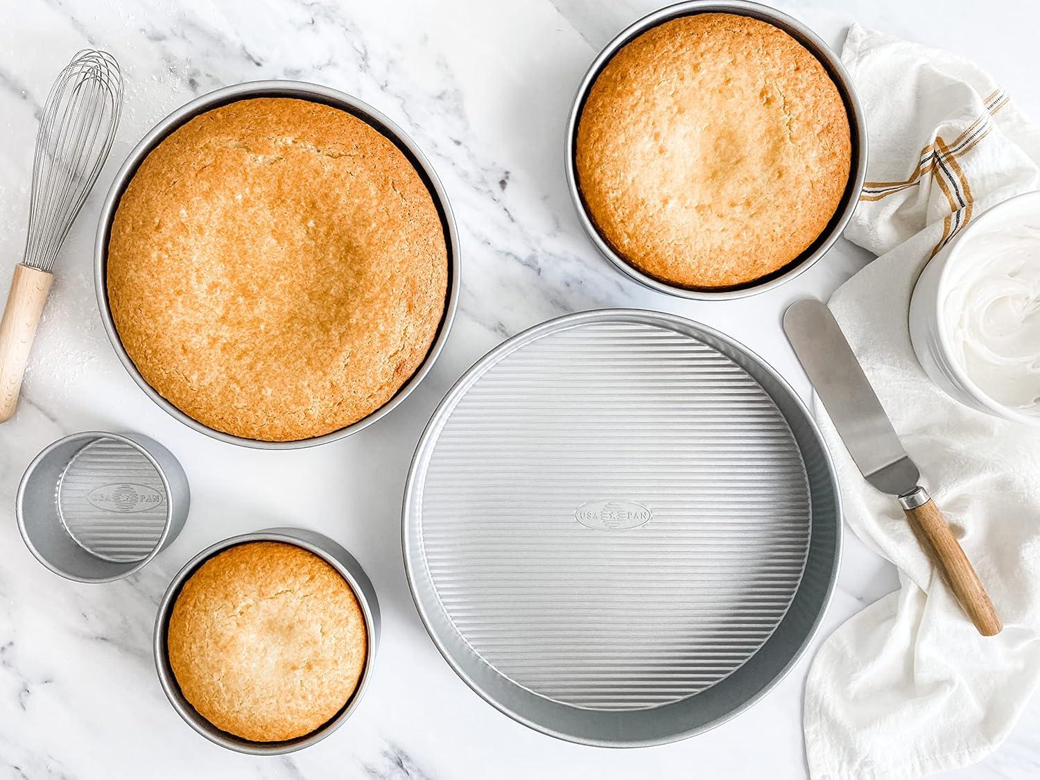 image:imageUSA Pan Bakeware Round Cake Pan 9 inch Nonstick amp Quick Release Coating Made in the USA from Aluminized Steel Set of 2Aluminized Steel