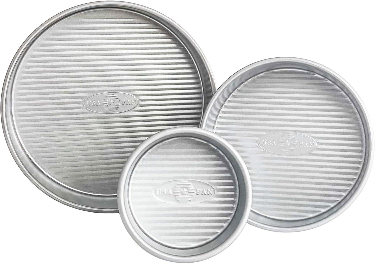 image:imageUSA Pan Bakeware Round Cake Pan 9 inch Nonstick amp Quick Release Coating Made in the USA from Aluminized Steel Set of 2Aluminized Steel