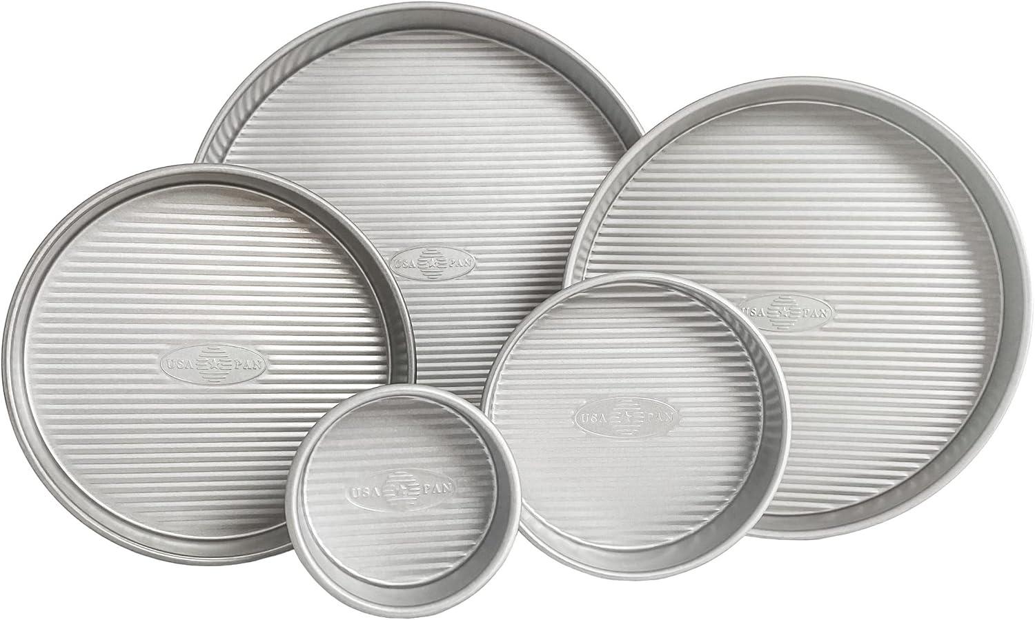 image:imageUSA Pan Bakeware Round Cake Pan 9 inch Nonstick amp Quick Release Coating Made in the USA from Aluminized Steel Set of 2Aluminized Steel