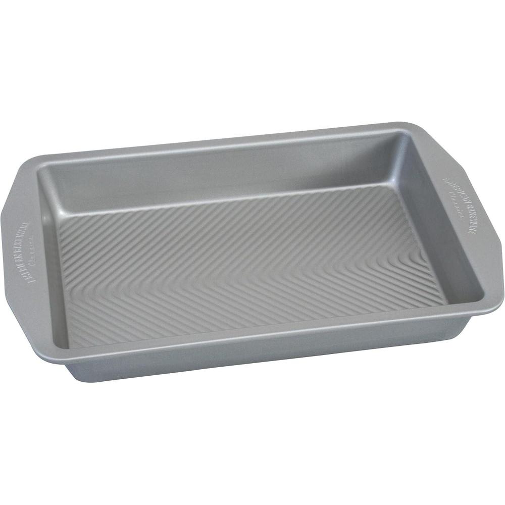image:imageUSA Pan 1110RC3ABC1 American Bakeware Classics 9 x 13Inch Rectangular Lasagna Cake and Brownie Pan Aluminized Steel155x2x10