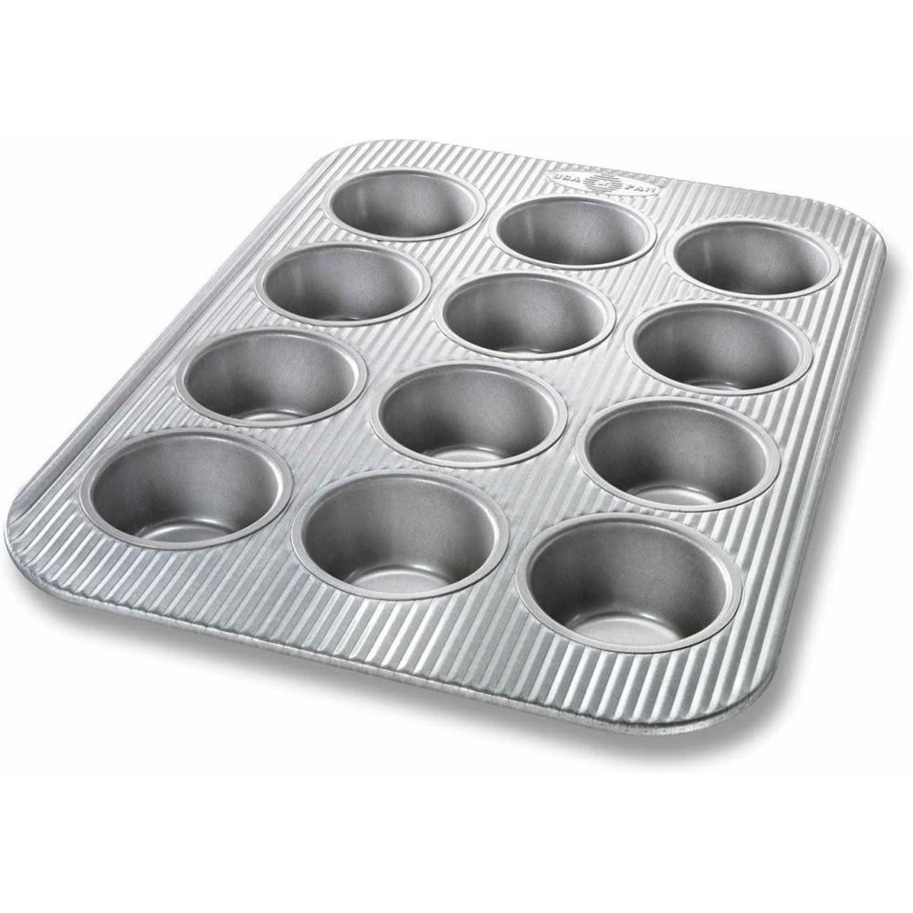 image:imageUSA Pan 1200MFLDST Bakeware Nonstick Cupcake and Muffin Pan with LId