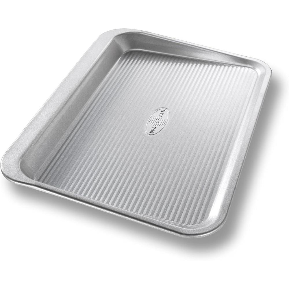 image:imageUSA Pan Bakeware Easy Slide Non Stick Cookie Sheet Pan MediumSmall