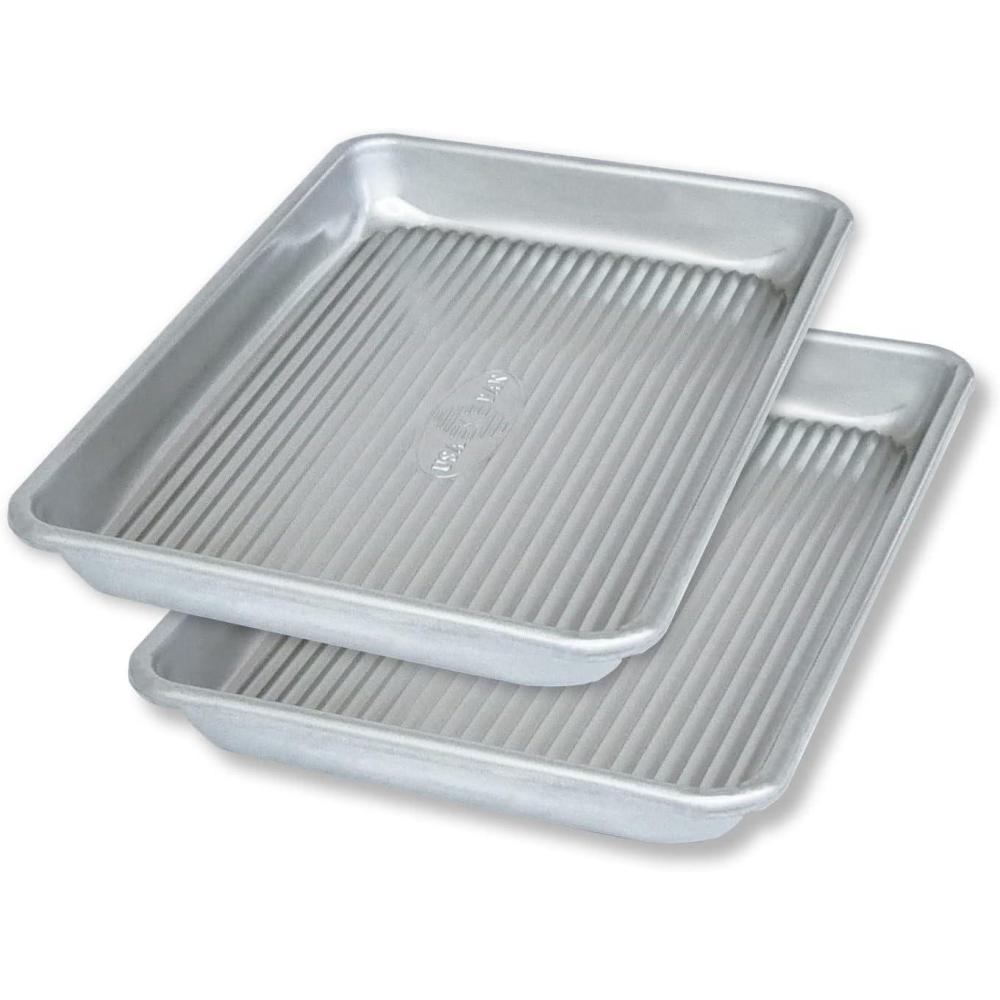 image:imageUSA Pan Bakeware Nonstick Extra Large Baking Sheet Pan Aluminized SteelSet of 2