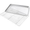 USA Pan Bakeware Quarter Sheet Baking Pan and Bakeable Nonstick Cooling Rack Set, Metal(Half Sheet (Pack of 1))