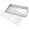 USA Pan Bakeware Quarter Sheet Baking Pan and Bakeable Nonstick Cooling Rack Set, Metal(Quarter Sheet (Pack of 1))