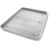 USA Pan Bakeware Quarter Sheet Baking Pan and Bakeable Nonstick Cooling Rack Set, Metal(Extra Large Sheet (Pack of 1))
