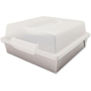 USA Pan 1130BWLD-ST Bakeware Nonstick Square Cake Pan with Lid, 9-Inch(9-Inch)