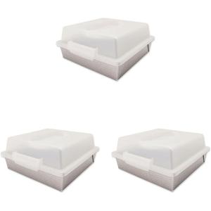 USA Pan 1130BWLD-ST Bakeware Nonstick Square Cake Pan with Lid, 9-Inch(9-Inch (Pack of 3))