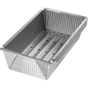 USA Pan Bakeware Aluminized Steel Meat Loaf Pan with Insert(10 x 5 x 3″)