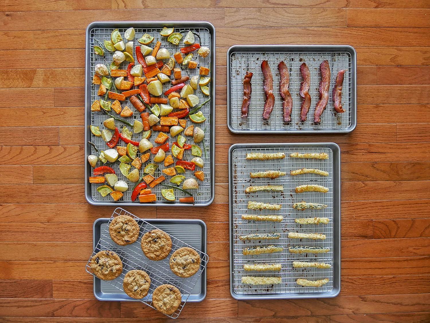 image:imageUSA Pan XL Nonstick Baking and Cooling Rack Set of 2Quarter Sheet Cooling Rack